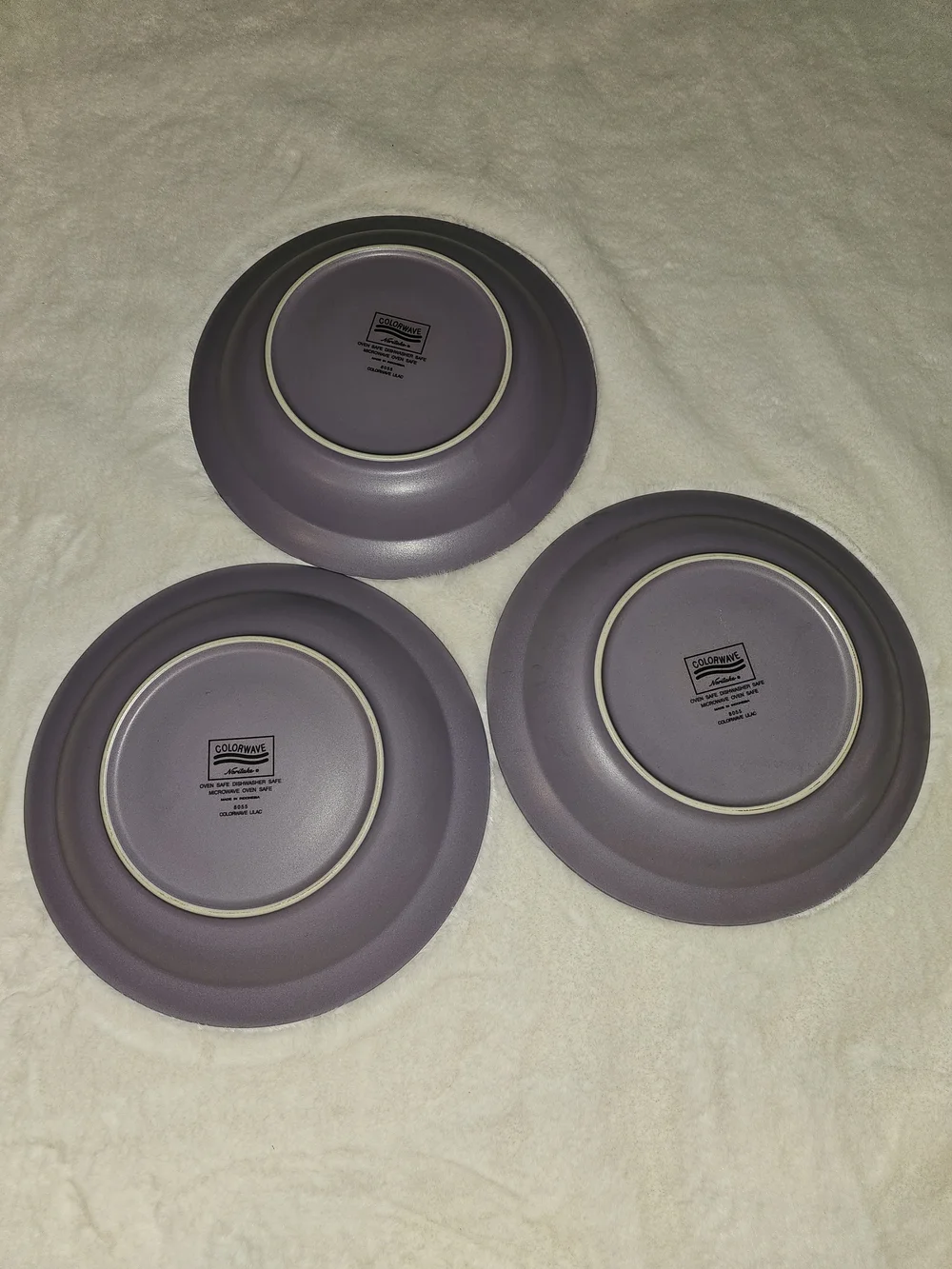Noritake Lilac -Rim Ceramic Stoneware Bowls - Set of 3